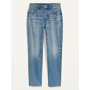 High-Waisted Slouchy Straight Light-Wash Jeans